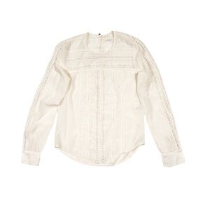 Veronica Beard 100% Silk Ivory white Top Blouse Size XS Cottagecore Crochet Boho